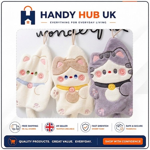 Cat hanging hand towel - cat, cotton
