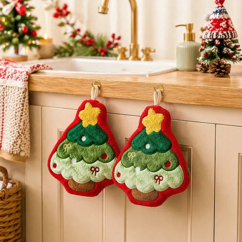 Christmas hanging hand towels - christmas,
